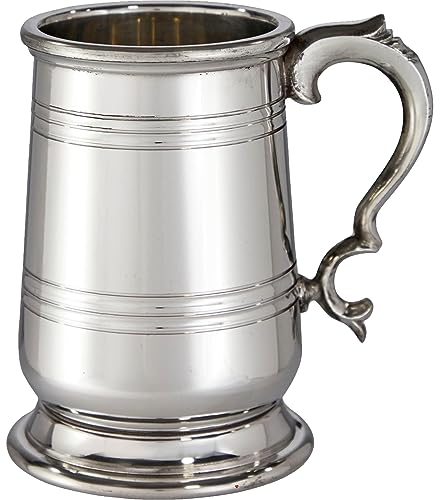 I LUV LTD Étain Chope Très Lourd 1 Pinte Style Howard Pur Lourd Jauge Bière Chope Possibilité de Gravure Cadeaux Personnalisés pour Hommes et Femmes
