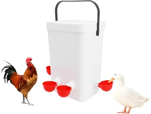 Automatisches Hühnertränke- Und Futterspender-Set Mit Großer Kapazität – 12 Liter Wachteltränke– Tragbarer Automatischer Geflügeltränke – Ideal Für Hühnerställe Und Bauernhöfe