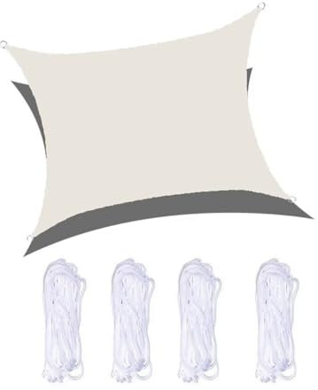 JAQVIVI Tenda Parasole Vela Ombreggiante Quadrata 5x5m, Tenda a Vela Parasole Protezione UV, Impermeabile e Traspirante， con 4 Corde fisse
