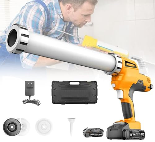MTTXY Cordless Caulking Gun, 21V Electric Caulking Gun Battery Operated with LED Light, 6 Adjustable Speeds, Drip-free for caulking, filling, sealing