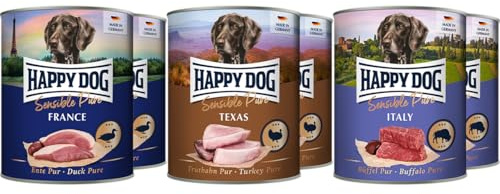 Happy Dog Mischtray Sensible Pure M - France, Texas, Italy - 6 x 800 g