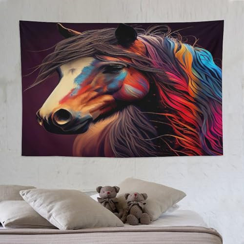 PAZZK Pferd Wandteppich Wandtuch Wandbehang Tapestry Wanddekoration Wandkunst Tapisserie Wandtücher 150×230cm