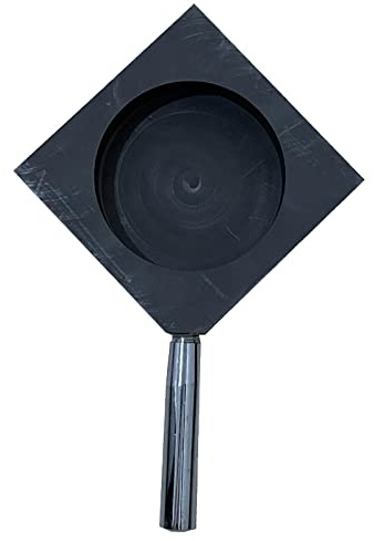 Hochreine Graphit-Barrenform mit Griff für Gold, Silber, Kupfer, Wärmeleitfähigkeit, einfaches Herauslösen, Edelmetalle, Schmelztiegel, Metallveredelung & – 3 kg