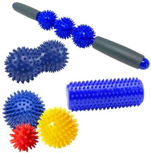 ATC Handels GmbH Igelball Massage Set Pro – Ganzheitliches Massage-Set zur Entspannung, Inklusive Massagerolle, 3-Ball-Massageroller, Igelball Duo und Drei Igelbälle