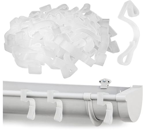 com-four® 50x Dachrinnenhaken für Lichterketten - Regenrinnen-Haken aus Kunststoff - Befestigung für Weihnachtsaußenbeleuchtung - Lichterkettenhalterung