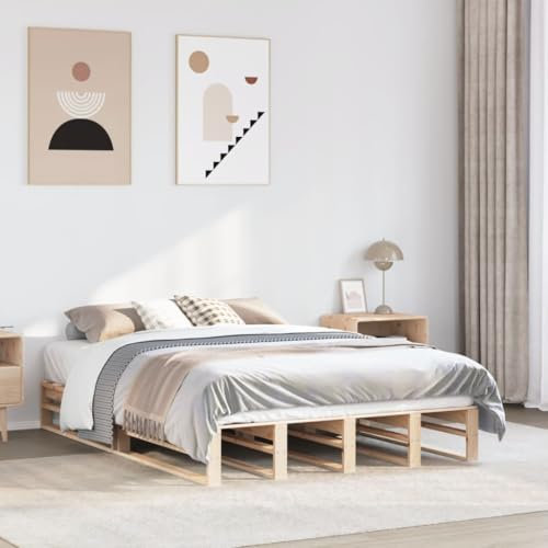 Juroupi Massivholzbett ohne Matratze 140x200 cm Holz Bett Massivholzbett Bed Frame Bettgestell Bett Holz Kiefernholz - 850842