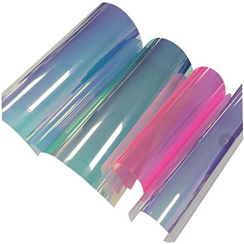 KONTONTY Transparente Regenbogenfolie A4 Glitzer PVC-Folie Irisierende Effektfolie Für DIY-projekte Kleidungsstoff Handtaschen Haarschleifen