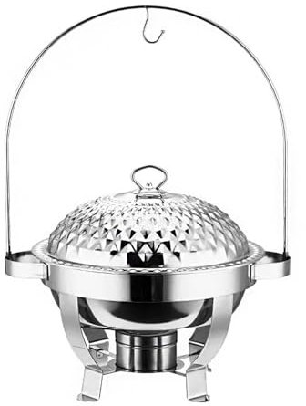 JLBopqaz Chafing Dish Buffet set 8L, Stainless Steel Chafing Dish With Hook Up, for Heating ﻿Warming Food, 21in Round Chafing Dish for Catering Parties Weddings Buffets (Silver)