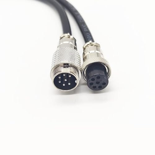 6.56 ft GX16 7 poli maschio a testa femmina aviazione Cavo, GX16 7Pin Femmina a maschio Cavo elettrico Pannello di montaggio Circolare metallo aeronautico adattatore cavo per navi 22AWG (2metri)