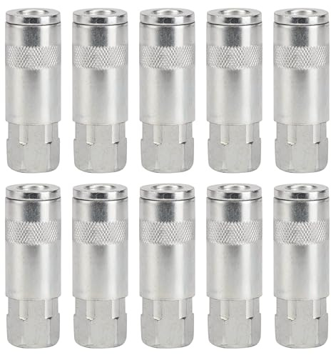 Dunnet Tools 1/4 Inch Quick Release Air Line Connector | Heavy Duty Female BSP Fitting for Air Compressor, Pneumatic Tools, Quick Connect Coupling, Airbrush & Tool Accessories (Pack of 10)