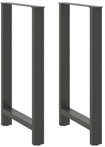 vidaXL Pieds de Table de Bar Anthracite 2 pièces 60 x (100-101) cm Acier