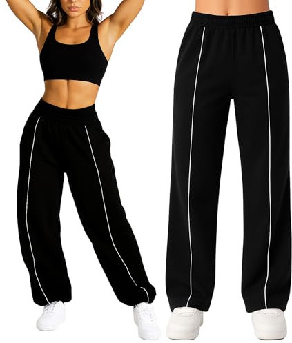 SMILODOX Jogginghose Damen Siara, Bequeme & stylische Freizeithose mit elastischem Bund und Seitentaschen, Trainingshose mit verstellbarem Beinabschluss im Oversize Fit, Für Fitness, Yoga & Freizeit