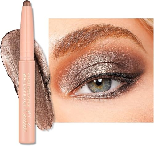 Oulac brun ögonskuggspenna – vridbar krämig krita, vattentät långvarig ögonmakeup, vegan och grymhetsfritt ögonsmink, 1,25 g, 15 sammetsnalle