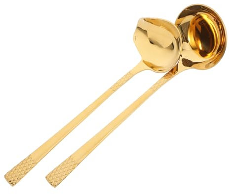 IMIKEYA 2pezzi Mestolo per Salsa in Acciaio Inossidabile Cucchiaio per Sugo con Beccuccio Versatore Utensile per Raccogliere e Servire Salsa e Zuppe in Pentola