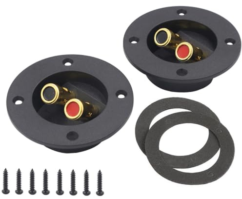 Veemoon Terminali Scatola Altoparlante 2 Vie Connettore Subwoofer 2 Pezzi per Impianto Stereo Auto Fai da Te Cablaggio Facile Professionale per Casse Acustiche e Sistemi Audio