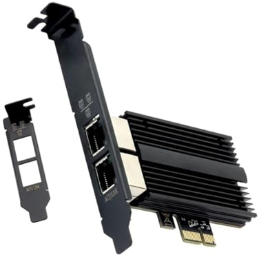 Malloy Tarjeta de Red Pcie una RJ45 I226-V de 2500Mbps Tarjeta de Red Gigabit Ethernet de 2,5G con Puertos Duales 100/1000/2500Mbps para Escritorio