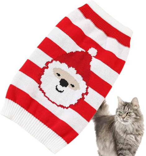 Weihnachtliche Hundebekleidung – Warmer Hunde-Shirt, weicher Pullover, Strickstoff, atmungsaktiv, Haustierzubehör für kleine Hunde und Katzen