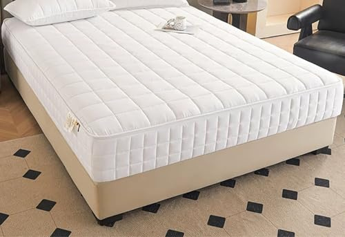 Coprimaterasso con Cerniera - Fodera Materasso Trapuntato, Imbottito, 80x190/90x190/120x190/140x200/160x190 cm, Personalizzabile, Protettivo e Respirante(Bianco,160x190x20cm)