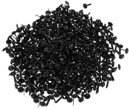 HEALSOPTHY 500 Pezzi Mini Brads in Metallo Nero Fermagli per Carta Resistenti per Artigianato Scrapbook e Decorazioni Te Fermacampioni per Progetti Manuali e Biglietti