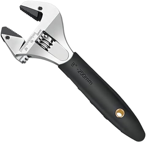 Syglawnd Selbsteinstellender Rohrschlüssel, verstellbarer Ratschenschlüssel, tragbar, multifunktional, weit geöffnete Ratschen-Halbmondschlüssel für den Heimgebrauch, 20, 3 cm