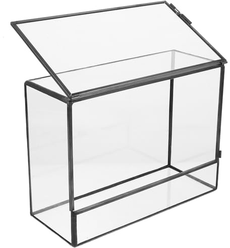 GARIOUANS Ökologisches Glas Terrarium 145x80x195mm Mikro Landschafts Pflanzkasten Transparenter Tischpflanzenhalter für Wohnzimmer und Fensterbank
