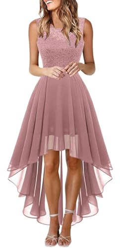 Abendkleid Kurz Damen Elegant Hochzeitskleider Gast V-Ausschnitt Ärmellos Spitzenkleider Brautjungfer VokuhilaKleider A-Linie Hochzeitskleid Cocktailkleid Abschlussball Partykleid Festliche Kleider