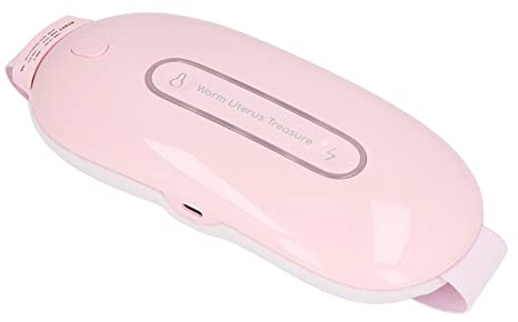 Omquot Cinturón eléctrico menstrual para mujer, 3 velocidades, calentamiento rápido, masaje inteligente, cinturón eléctrico para alivio rápido del dolor, color rosa