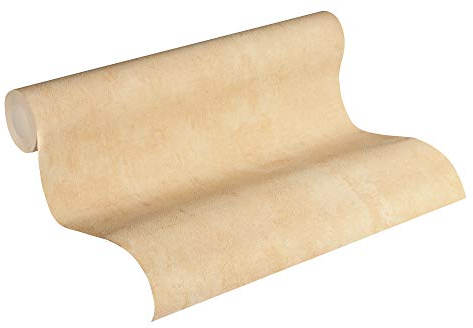 A.S. Création Livingwalls Vliestapete 10,05 m x 0,53 m in rustikaler Putzoptik - Orange - Motivtapete im Industrial Design Made in Germany - 224071