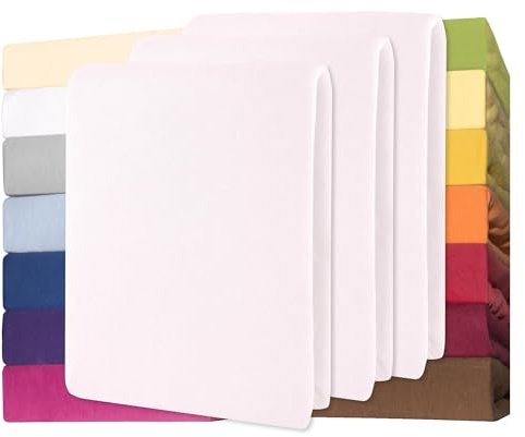 CelinaTex Jersey Spannbettlaken Lucina für Kids Dreierpack 60x120-70x140cm Schnee weiß 100% Baumwolle gekämmt superweich Spannbettbezug, Leintuch, Bettlaken, elastisch, Strech, Oeko-Tex
