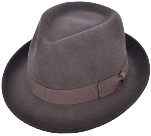 Maz Einzigartig – Eleganter Trilbyhut aus 100 % Wolle, wasserdicht und knautschbar, handgefertigt mit Ripsband, Premium-Qualität, Trilby-Fedora, stilvoller Hut, perfektes modisches Statement