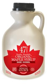 47° North Canadian Organic Maple Syrup, Single Source, Grade A, Dark Robust, 500ml (1 Bottle)