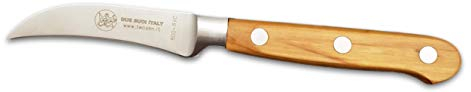 DUE BUOI SPELUCCHINO FORGIATO Curvo da Chef - Lama da 8 CM - Manico Legno OLIVO