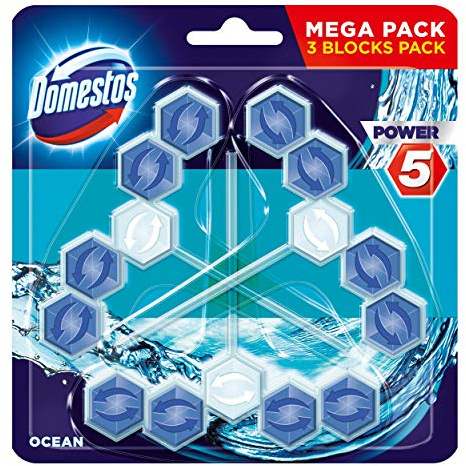 Domestos Power 5 Ocean Kostka zapachowa do toalet 3x 55 g