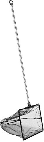 Lpraer Aquarium Fish Net 5 x 6 Fish Net with Extendable 7.4-16.3 Telescopic Stainless Steel Long Handle Fine Mesh Fish Net for Fish Tank