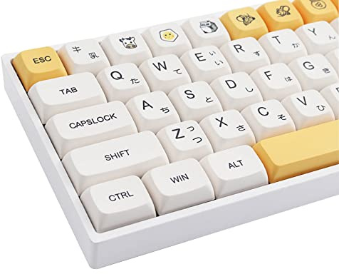 Hyekit Touches PBT 137 Touches par Sublimation Thermique XDA Profil Japonais Mignon pour claviers mécaniques Cherry Gateron MX