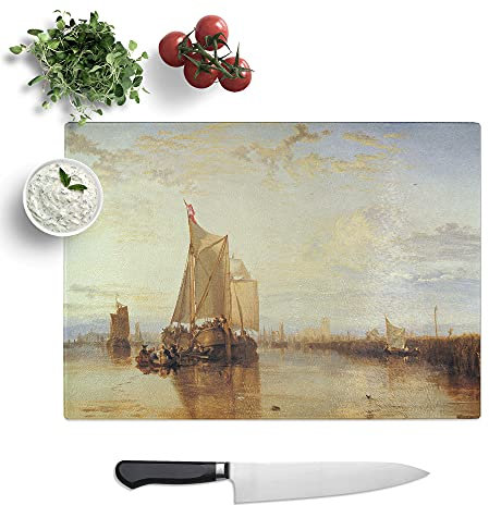 The Dort Packet Boat by Joseph Mallord William Turner - Textured Chopping Board - Worktop Saver - Cutting Board - Heat Resistant, Shatterproof and Hygenic - 28.5 x 20 cm