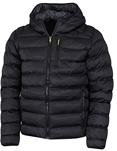 Calvin Klein Mens Veste Jacquard tissée San Gabriel - Noir/Lime - M