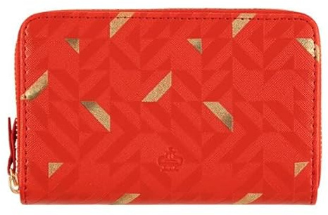 DRAEGER PARIS 1886 - Portefeuille Compact Femme - 15x2,5x9,5 cm - Vert et Doré - Zippé - Polyester et Coton - Idée Cadeau Élégant Anniversaire, Fête des Mères, Amie - Tendance, Chic, Accessoire Mode