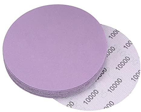 sourcing map 15Pcs 5-Inch Purple Sanding Discs 10000 Grits Hook and Loop Professional Aluminum Oxide Sand Paper Wet Dry Polish for Wood Metal Paint Finishing