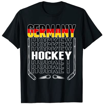 Deutschland Eishockey Fans Trikot Deutschland Flagge Puck Hockeyschläger T-Shirt