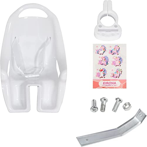 EIRONA Children's Bicycle Doll Seat with Sticker DIY for Girls, Bicycle Dolls Seat, Children's Bicycle Accessories, White