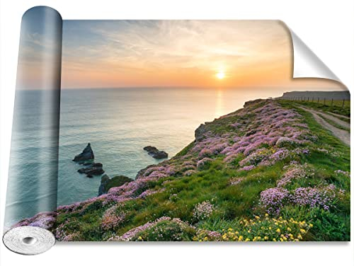 Tulup Material mit bedrucktem Dekor 3D Wandmalereien Moderne 416x254 cm Salon Tapetenrolle Küche Schlafzimmer - Cornwall Coast