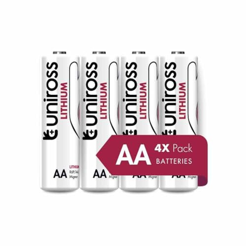 Uniross Pile Stilo Lithium AA 1,5 V Ultra Performance Mignon au lithium – Blister de 4 batteries Li-Ion