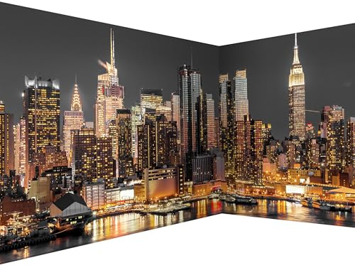murando PREMIUM Carta da parati New York 550x250 cm Fotomurali in TNT Murale alla moda Decorazione da Muro XXL Poster Gigante Design Cameretta Carta per parete Notte Cielo Panorama d-B-0060-a-e