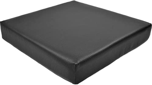 kissenfabrik-juwan Sitzauflage für Rollstühle und Bürostühle zur Druckentlastung | Sitzkissen mit Kunstlederbezug | Ergonomisches Rollstuhlkissen | Kunstleder (schwarz, 38 x 38 cm)