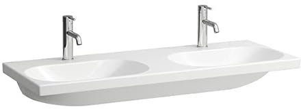 LAUFEN Lua Doppelwaschtisch, 1 Hahnloch, ohne Überlauf, 1200x460mm, H8140810001561, Farbe: Weiß