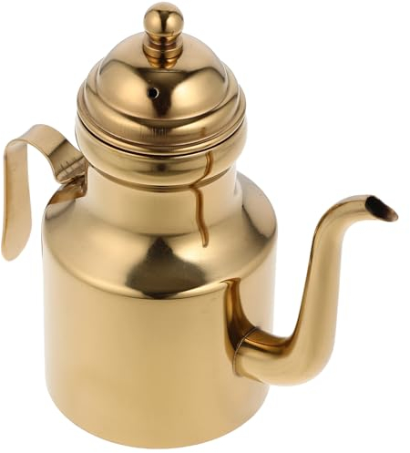 Stainless Steel Grease Container with Long Spout Multifunctional Cooking Oil Storage Jug for Bacon Grease Hot Oil Easy Pour Design