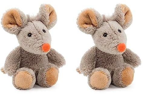 Schaffer 3547 Plüsch Magnet Kuscheltier Maus Eddi, grau, 11 cm (Packung mit 2)