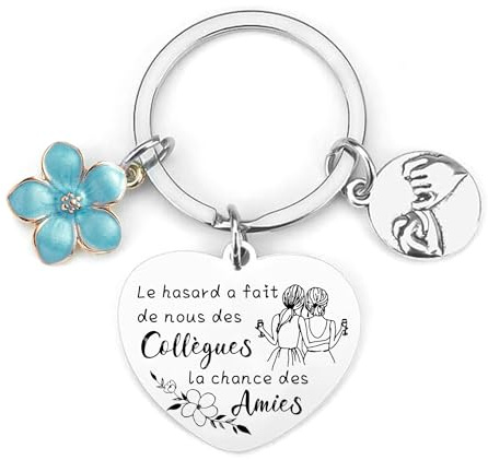 JRZDFXS Cadeau Collègue Porte Clef Collègue Cadeau Depart Collegue de Travail Femme Porte Clés Personnalisé Idee Cadeau Meilleur Amie Cadeau pour Une Amie Cadeau Anniversaire Femme Homme (1)