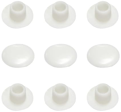 Qrity 25 Stück Weißer Blindstopfen, Lochstopfen Kunststoff, Abdeckkappen für Möbel, Bohrloch Abdeckkappen, Bohrlochkappen, 6MM